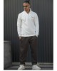 HENRY CLOTHING HALF ZIP HOODIE - WHITE
