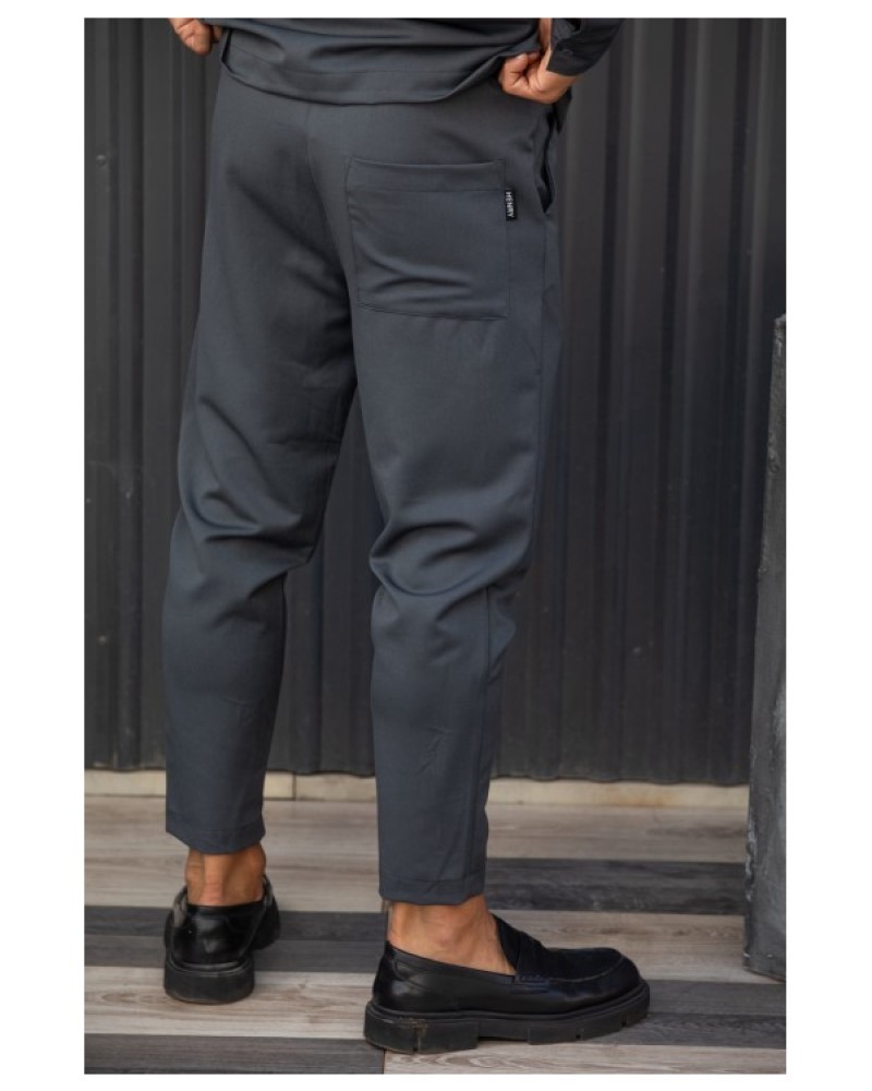 HENRY CLOTHING ΑΝΔΡΙΚΟ ΠΑΝΤΕΛΟΝΙ ΦΟΡΜΑ - DARK GREY