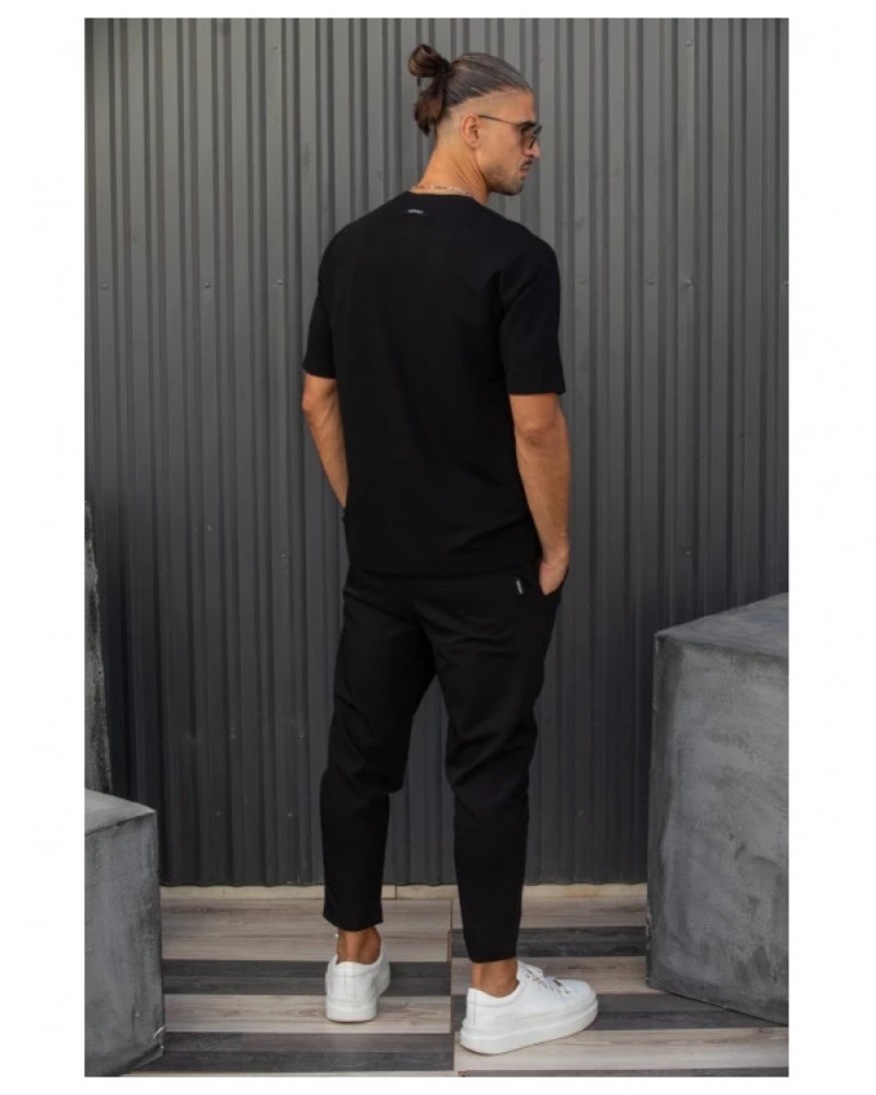 HENRY CLOTHING ΑΝΔΡΙΚΟ ΠΑΝΤΕΛΟΝΙ ΦΟΡΜΑ - BLACK
