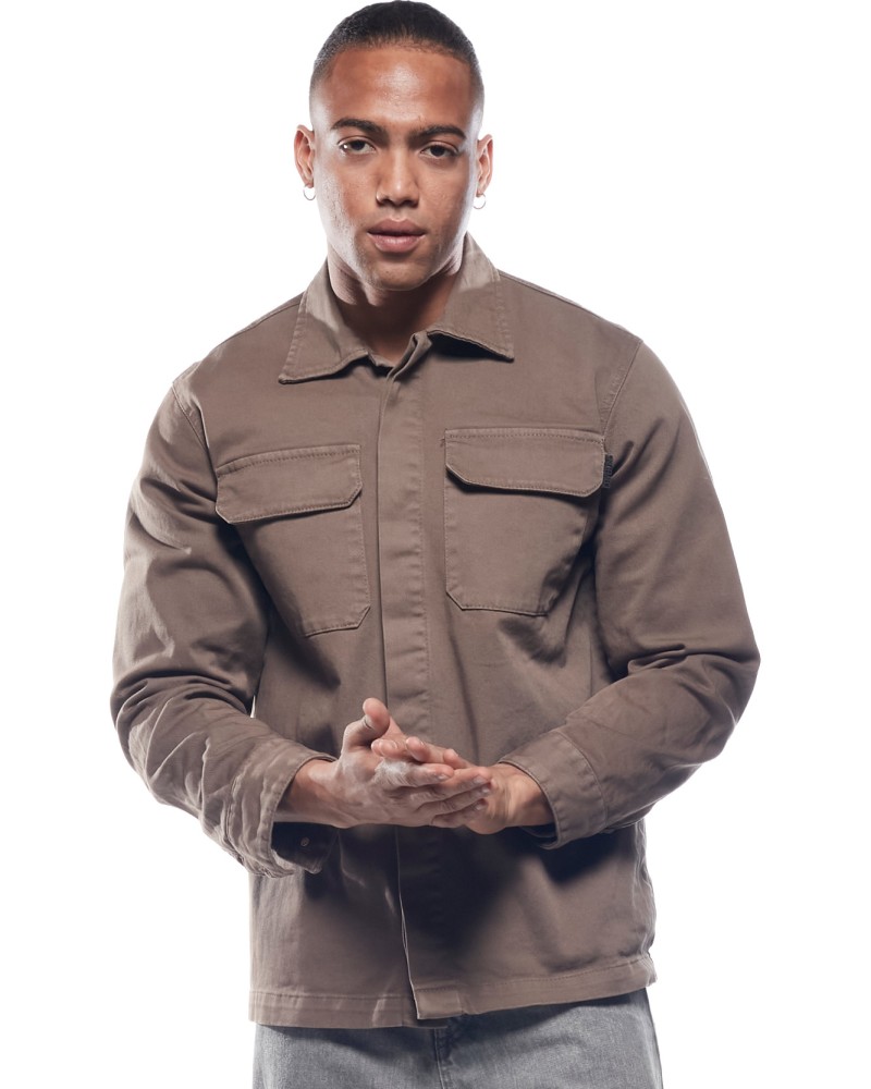 COVERJEANS JEANS OVERSHIRT - CHOCOLATE