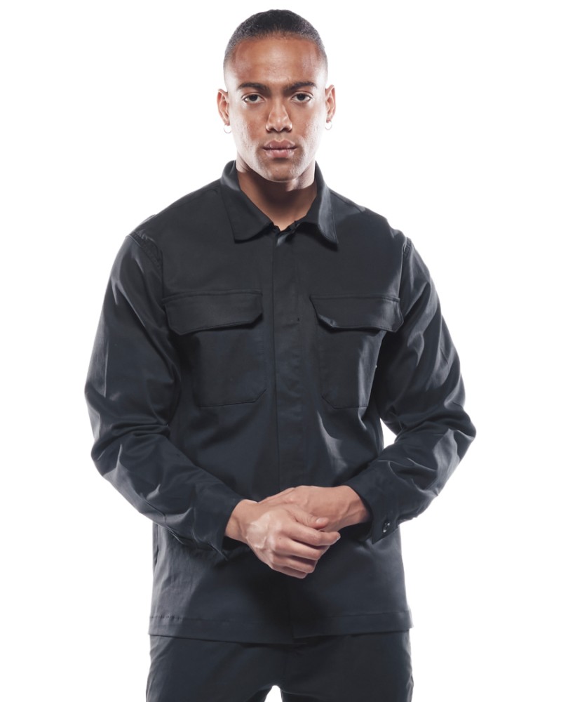 COVERJEANS JEANS OVERSHIRT - BLACK