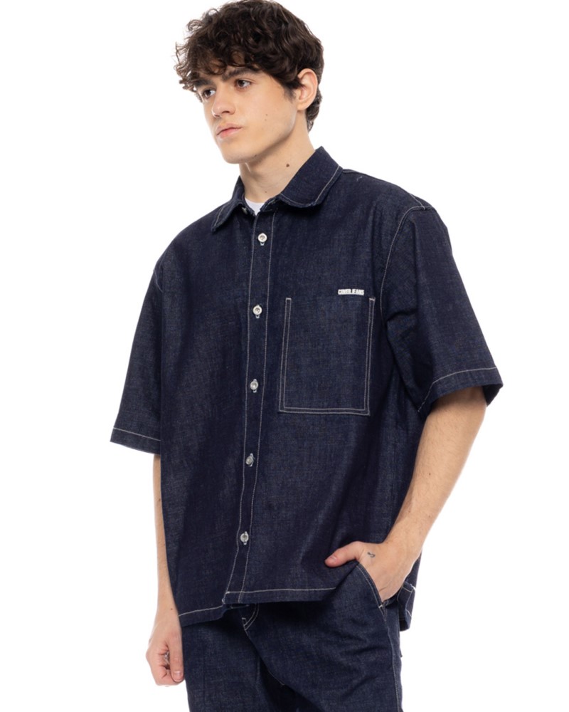 COVERJEANS JEANS OVERSHIRT - DK BLUE
