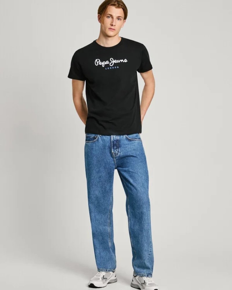 PEPE JEANS ORIGINAL LOGO T-SHIRT - BLACK