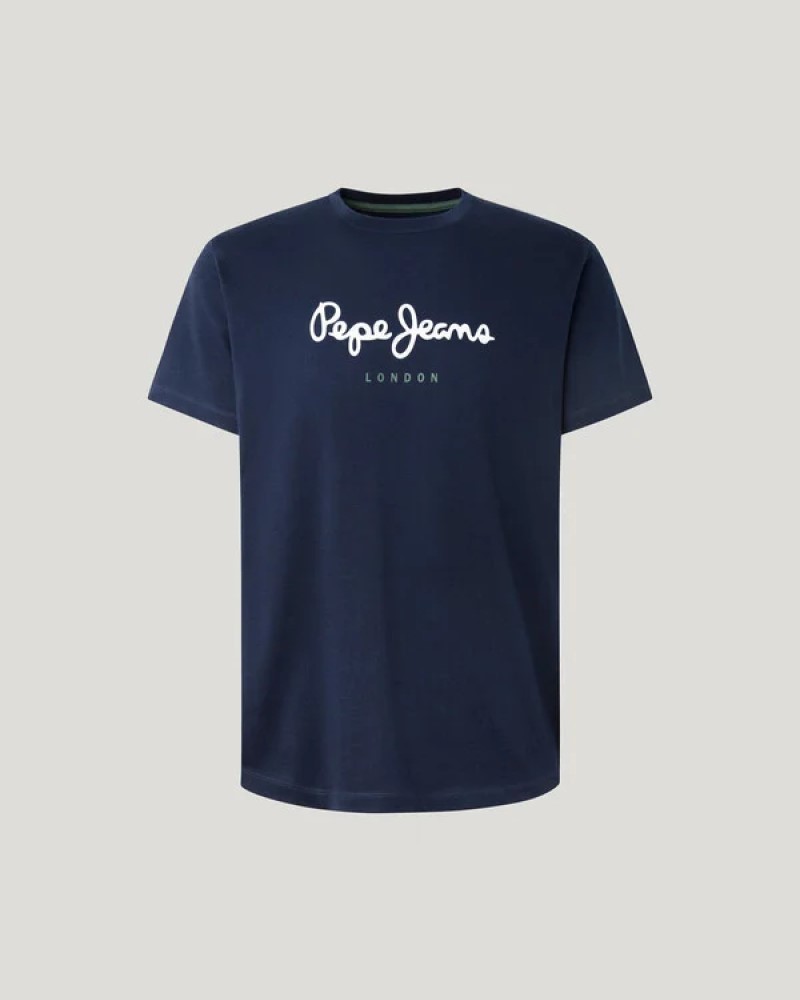 PEPE JEANS ORIGINAL LOGO T-SHIRT - NAVY