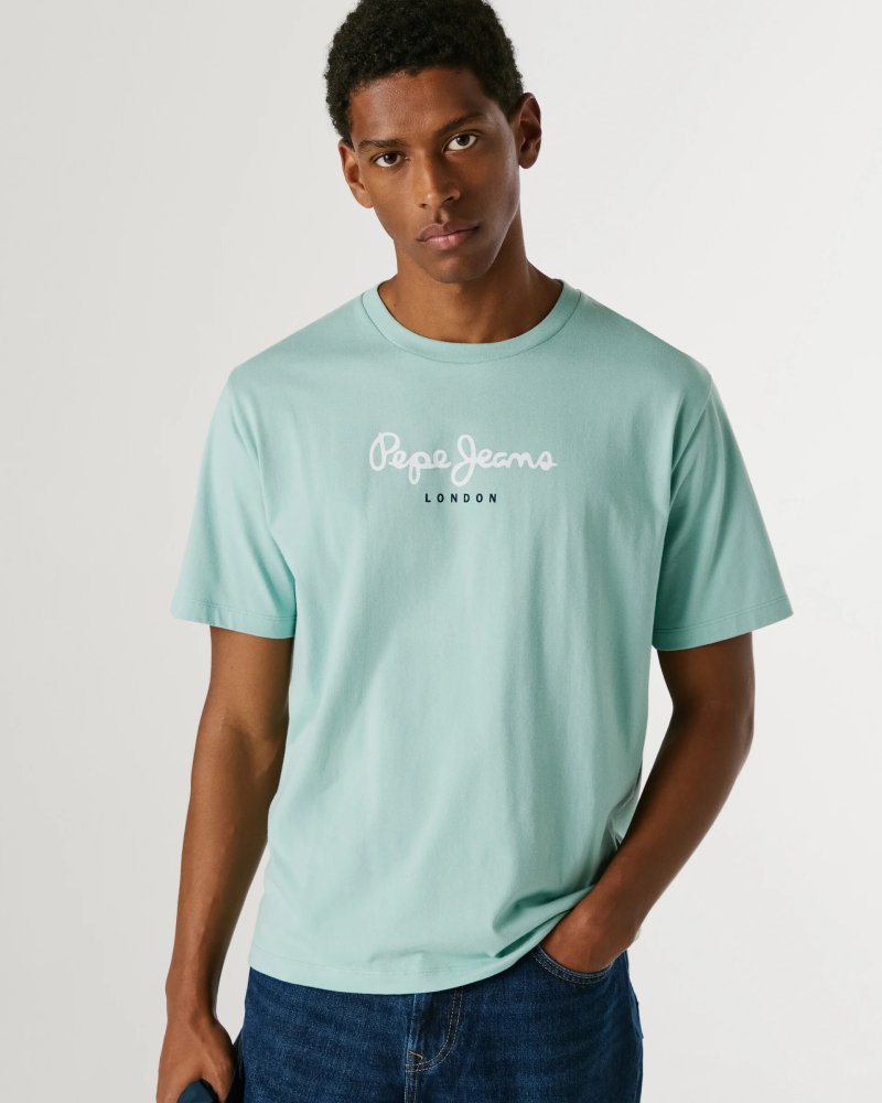 PEPE JEANS ORIGINAL LOGO T-SHIRT - MINT BLUE