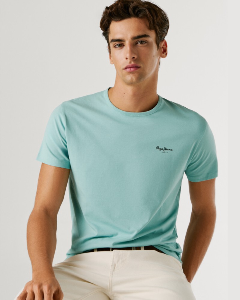 PEPE JEANS ORIGINAL LOGO T-SHIRT - MINT BLUE