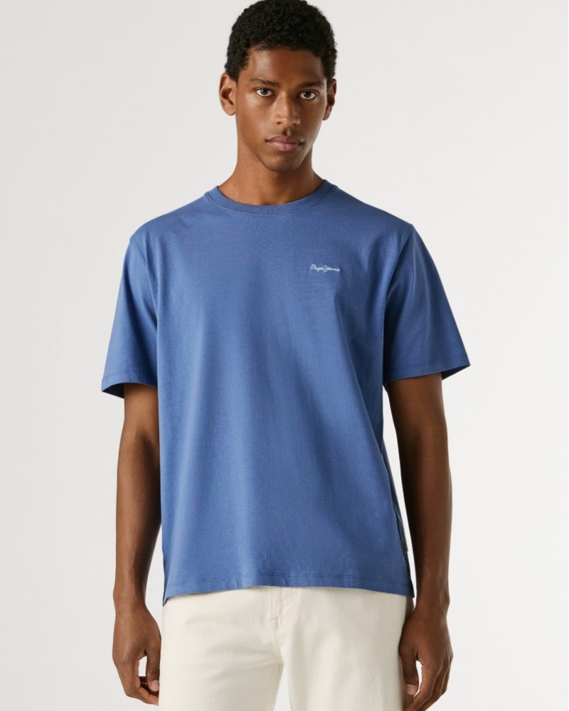 PEPE JEANS ORIGINAL LOGO T-SHIRT - WASHED BLUE