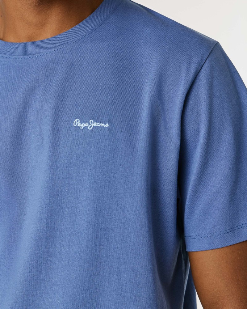 PEPE JEANS ORIGINAL LOGO T-SHIRT - WASHED BLUE