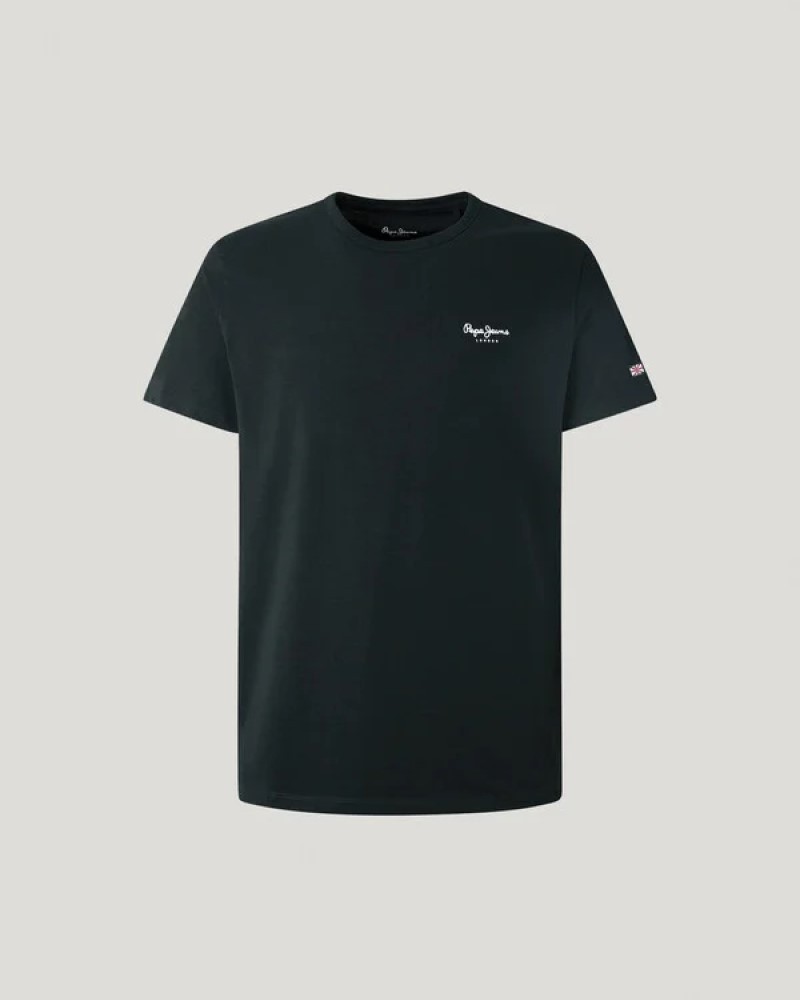 PEPE JEANS ORIGINAL LOGO T-SHIRT - BLACK