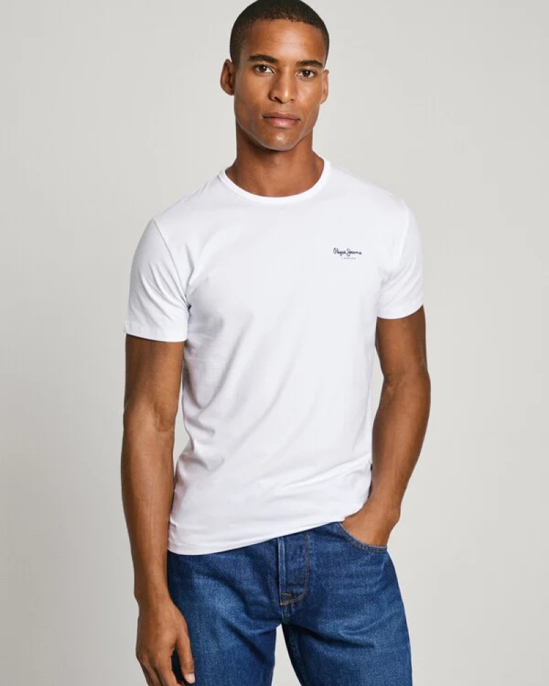 PEPE JEANS ORIGINAL LOGO T-SHIRT - WHITE
