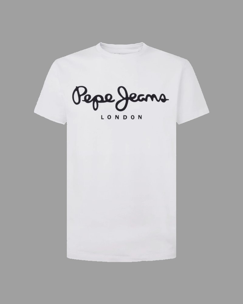 PEPEJEANS SHORT-SLEEVED COTTON T-SHIRT - WHITE