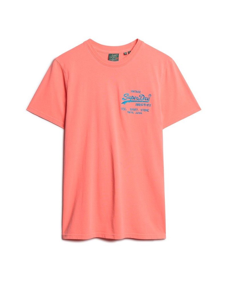 SUPERDRY NEON VINTAGE LOGO S T-SHIRT -  NEON RED